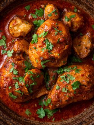 CHICKEN ANGARA MASALA in plate (1) CHICKEN DABBA (FULL)