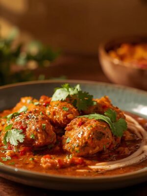 CHICKEN ANGARA MASALA in plate CHICKEN ANGARA MASALA