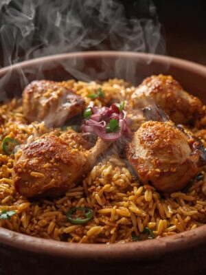 CHICKEN DUM BIRYANI smoke CHICKEN DUM BIRYANI