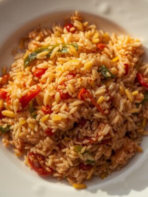 EGG SCHEZWAN RICE in plate EGG SCHEZWAN RICE